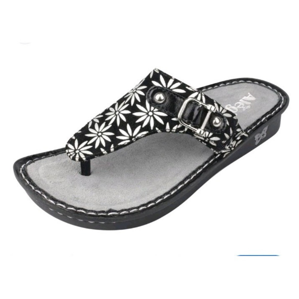 Women's Alegria Vanessa Silver Gerber EU 36-38/US 6-7 VAN-321 Black Floral Daisy
